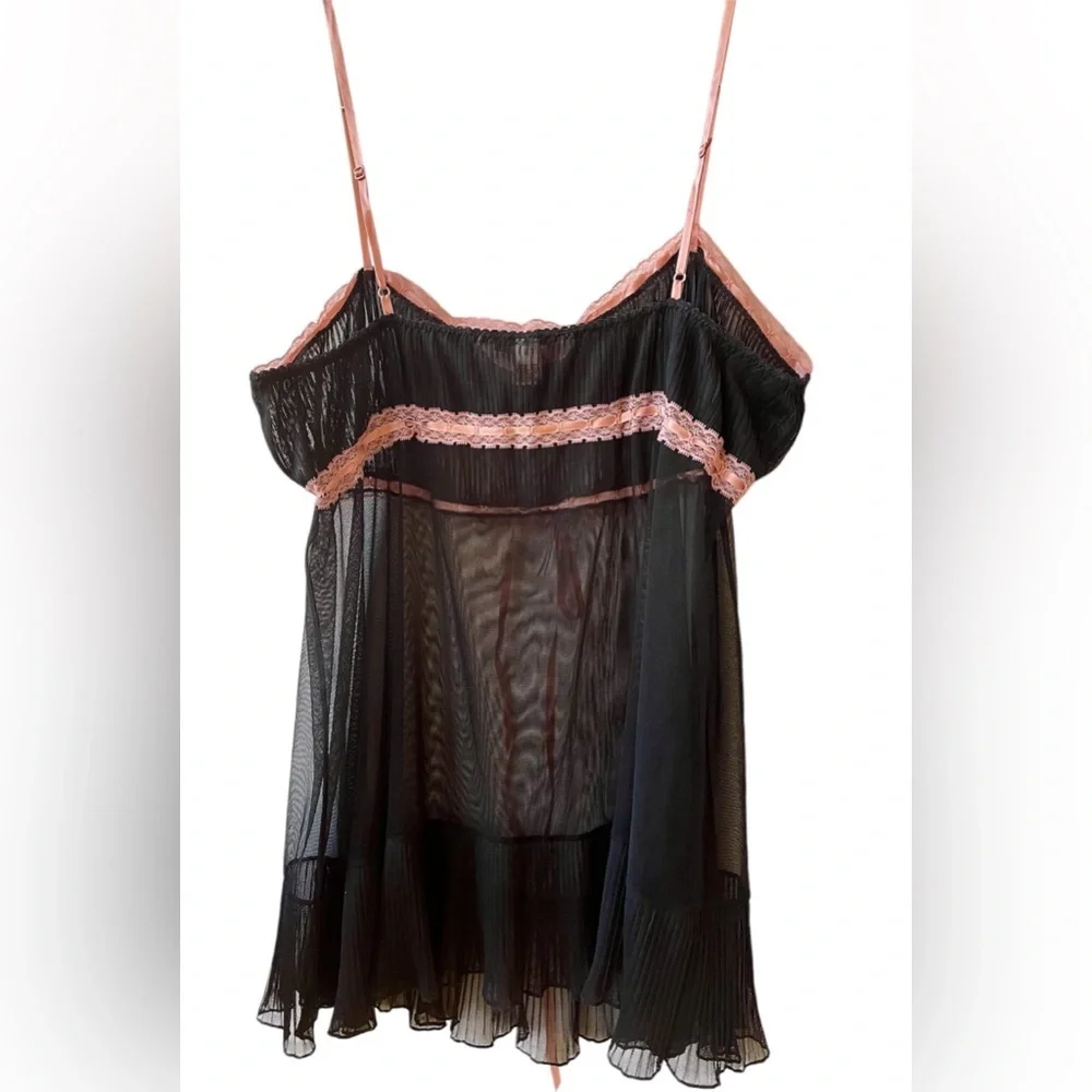 Victorias Secret Y2K Sheer Black Babydoll Lingerie Size Large - Picture 5 of 8